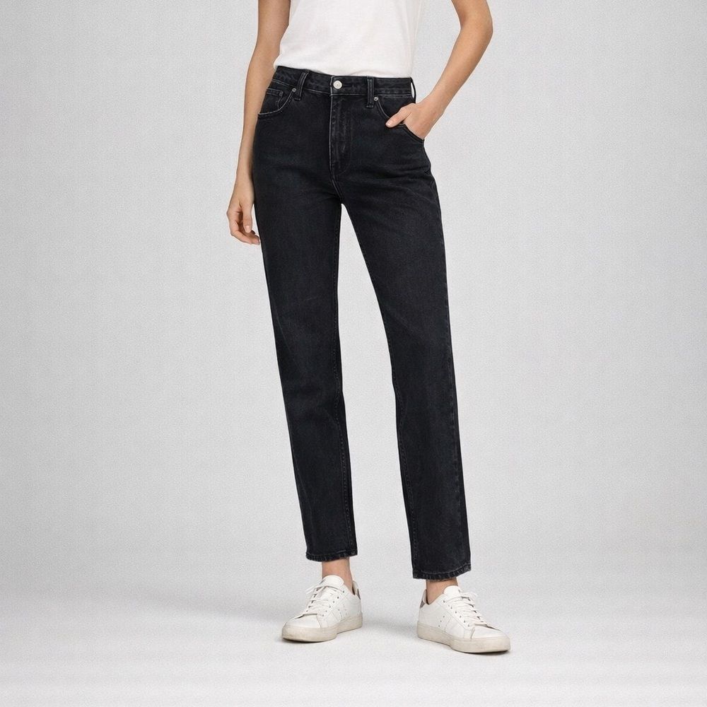 Abercrombie & Fitch 90s Straight Jeans 26 Black Ultra High‎ Rise Curve Love